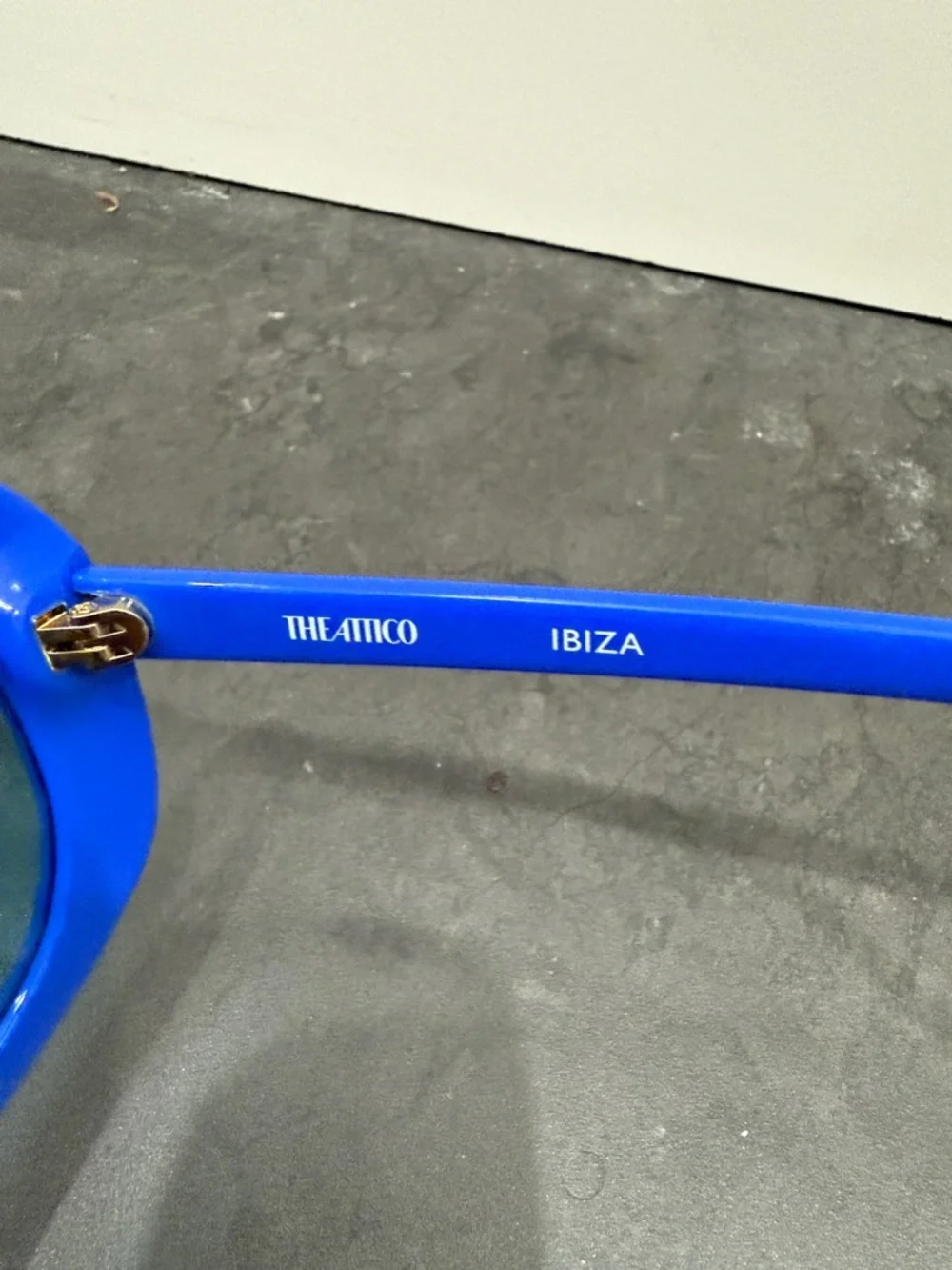 The Attico Ibiza by Linda Farrow Oversized Blue Sunglasses